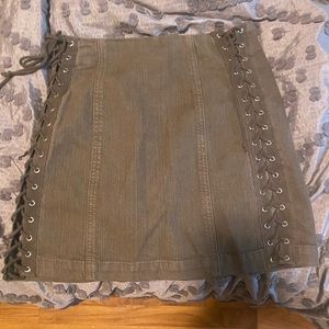 Carmar Army Green Lace Up skirt